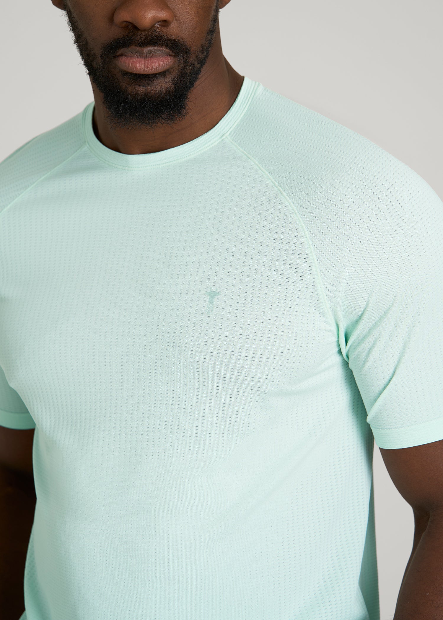 American Tall Men Vented Training Top for Tall Men in Opal Blue
