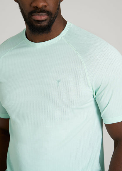 American Tall Men Vented Training Top for Tall Men in Opal Blue