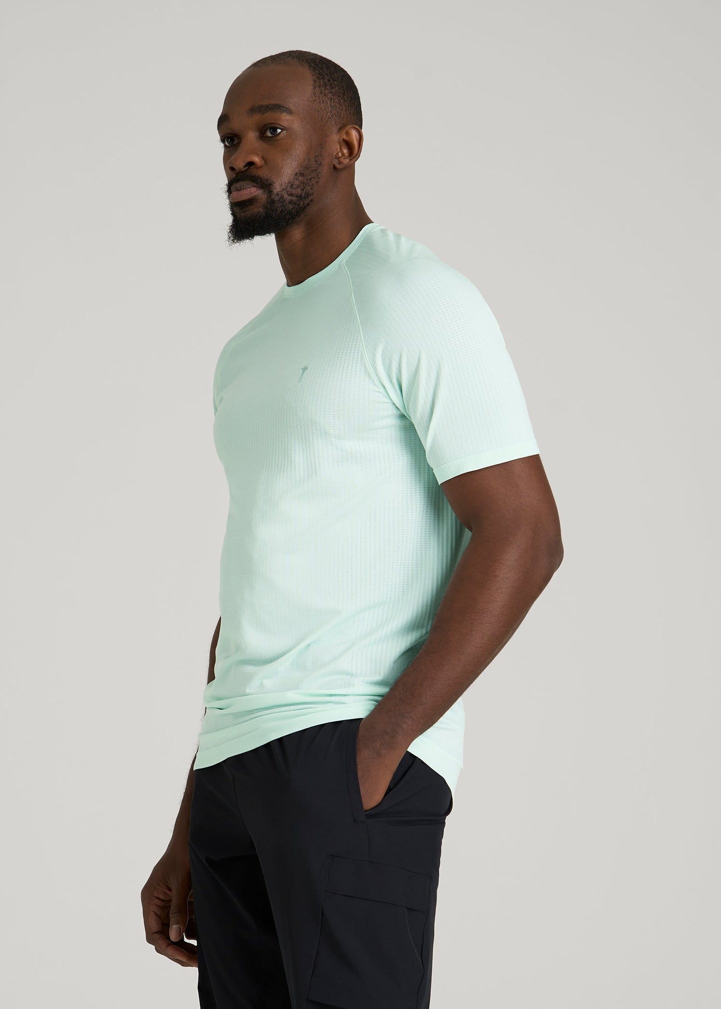 American Tall Men Vented Training Top for Tall Men in Opal Blue