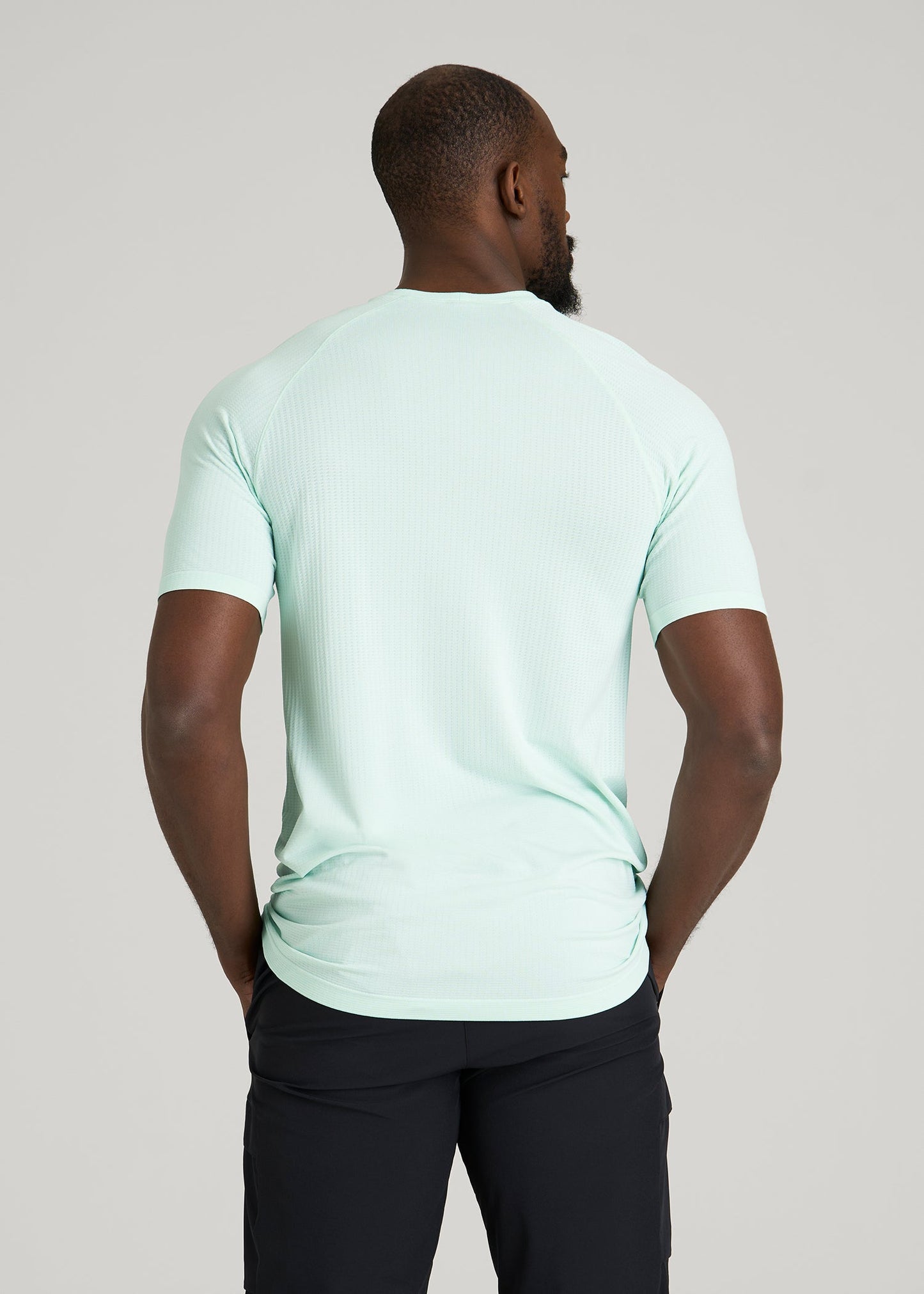 American Tall Men Vented Training Top for Tall Men in Opal Blue