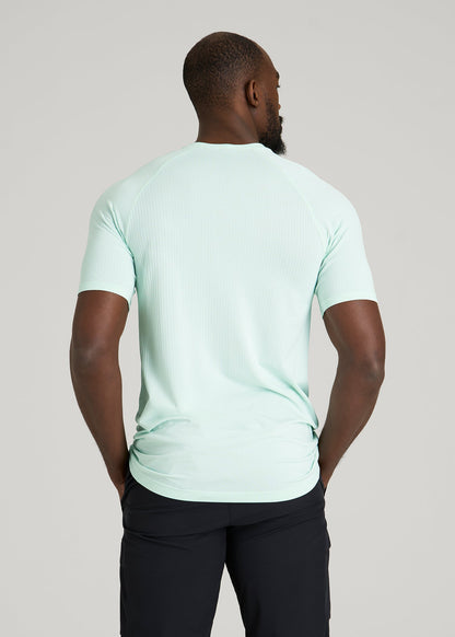 American Tall Men Vented Training Top for Tall Men in Opal Blue