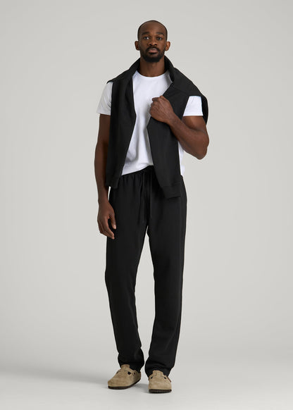 American Tall Men Everyday French Terry Straight Leg Sweatpants for Tall Men in Black
