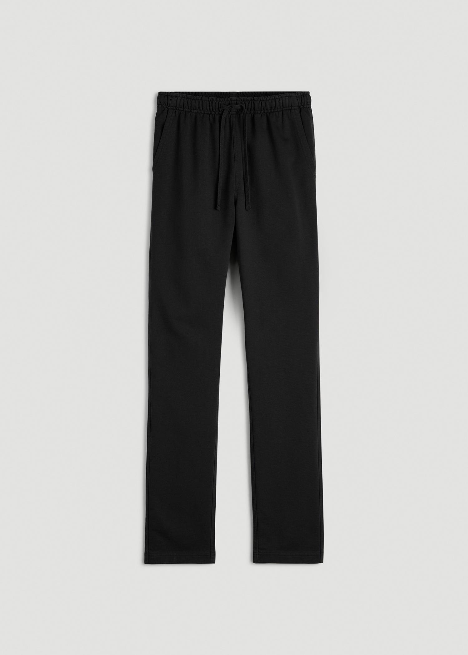 American Tall Men Everyday French Terry Straight Leg Sweatpants for Tall Men in Black