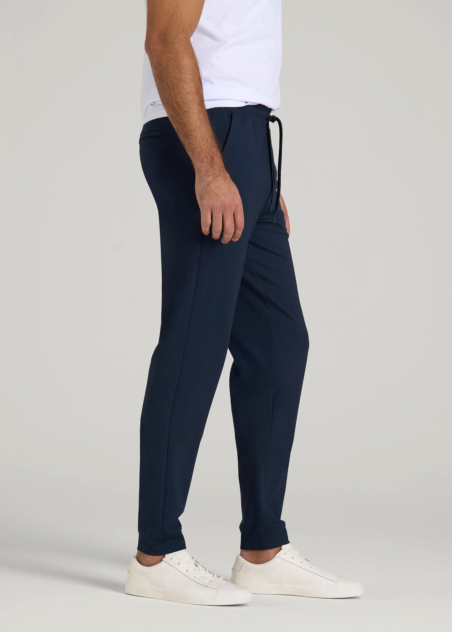 American Tall Men Soft Flex Ponte Jogger for Tall Men in Navy