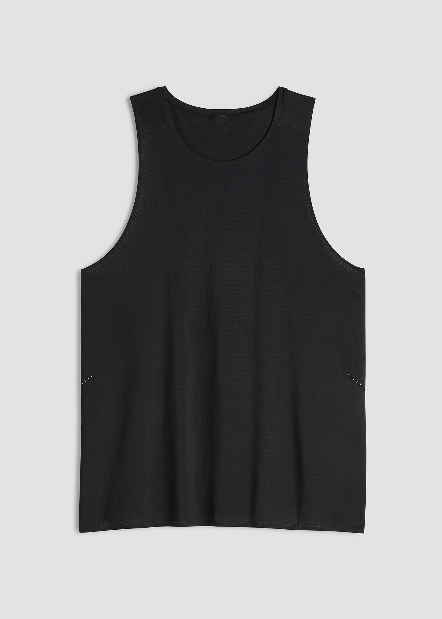 American Tall Men Perforated Training Singlet for Tall Men in Black
