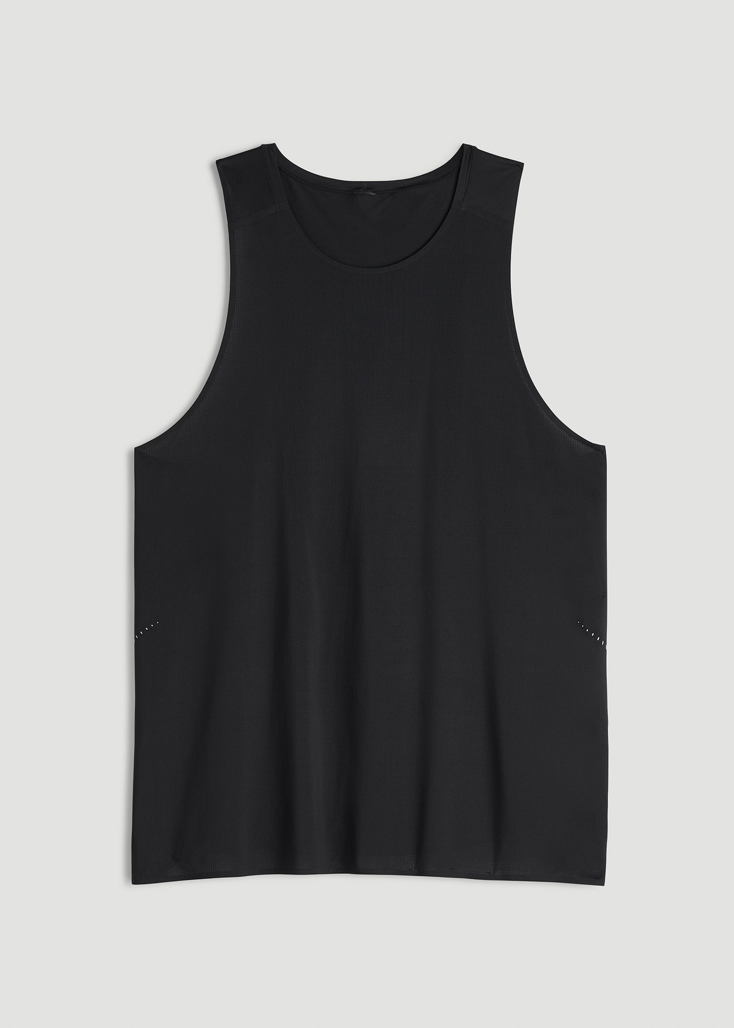 American Tall Men Perforated Training Singlet for Tall Men in Black