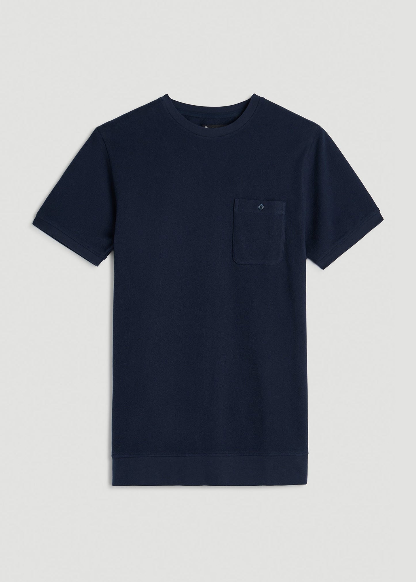 American Tall Men Terry Cotton Pocket Tee for Tall Men in Patriot Blue
