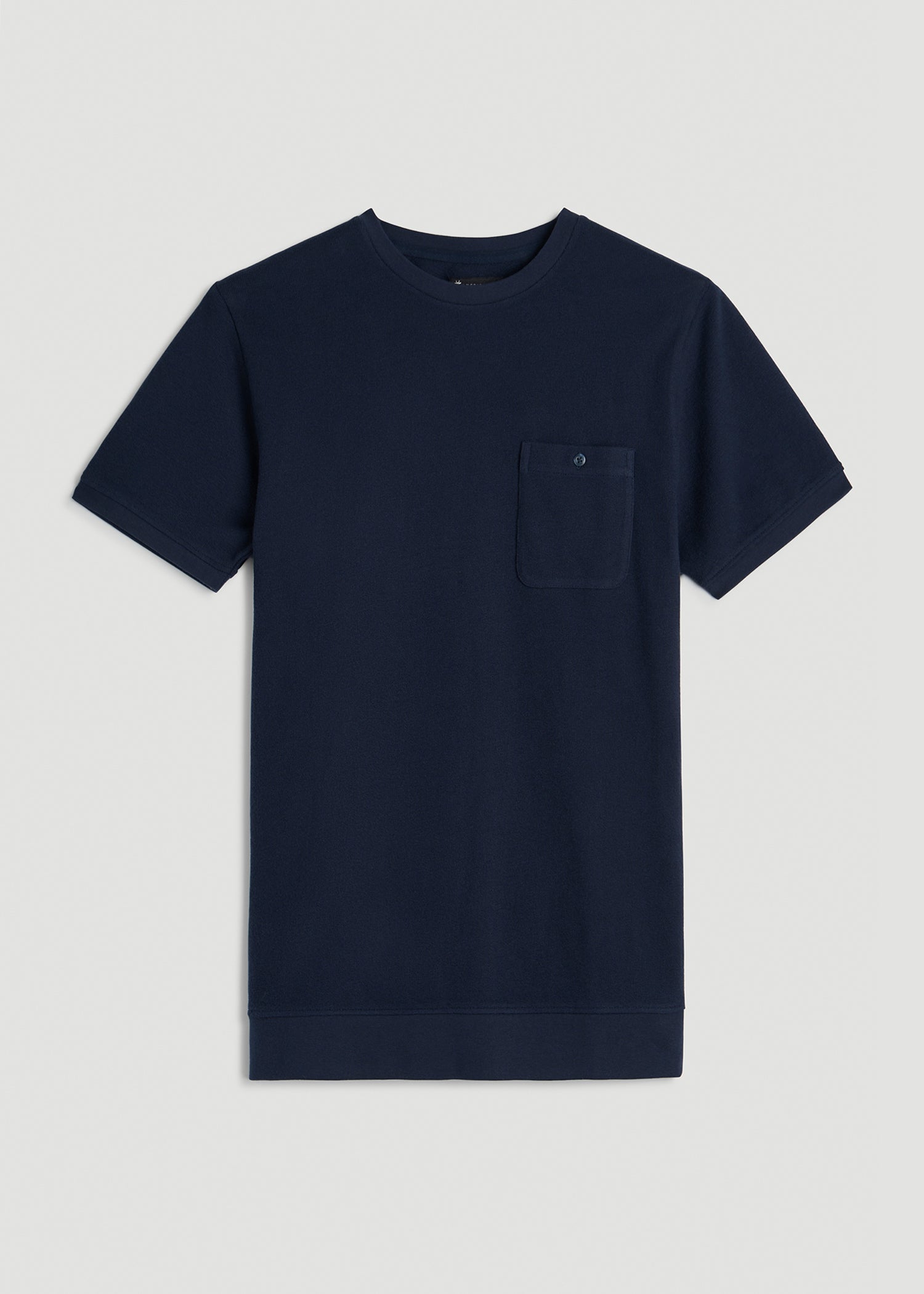 American Tall Men Terry Cotton Pocket Tee for Tall Men in Patriot Blue