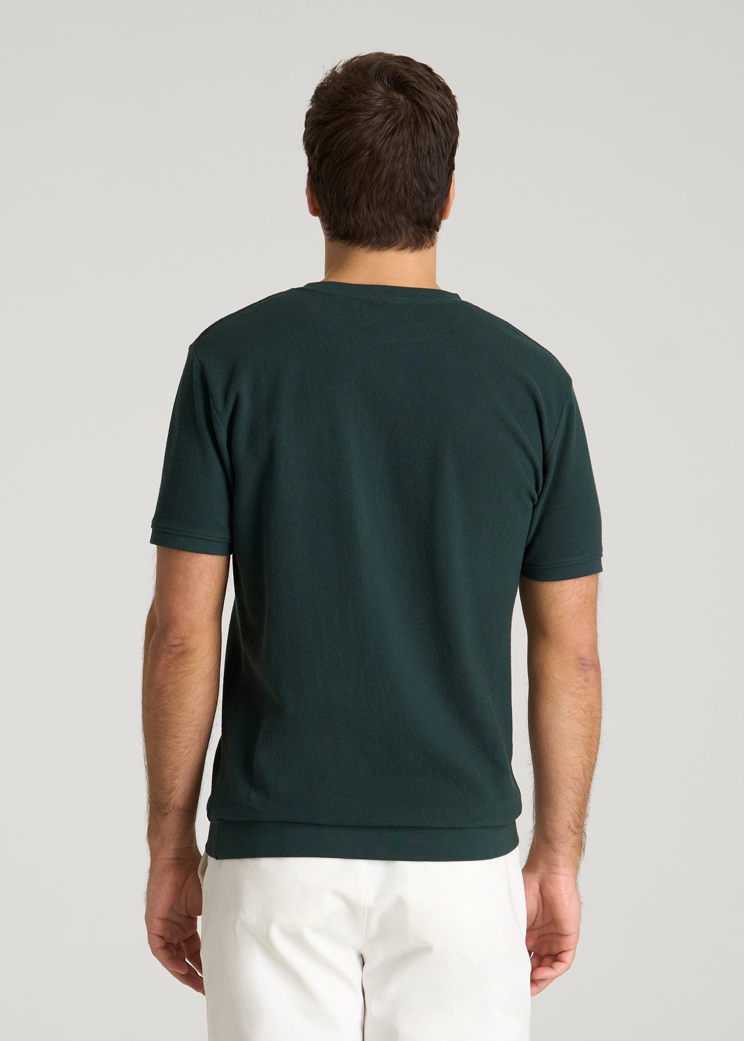 American Tall Men Terry Cotton Pocket Tee for Tall Men in Emerald