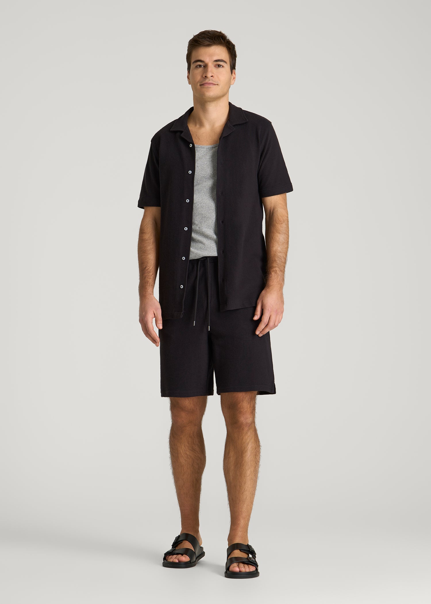 American Tall Men Core Cotton Tank for Tall Men in Heathered Grey