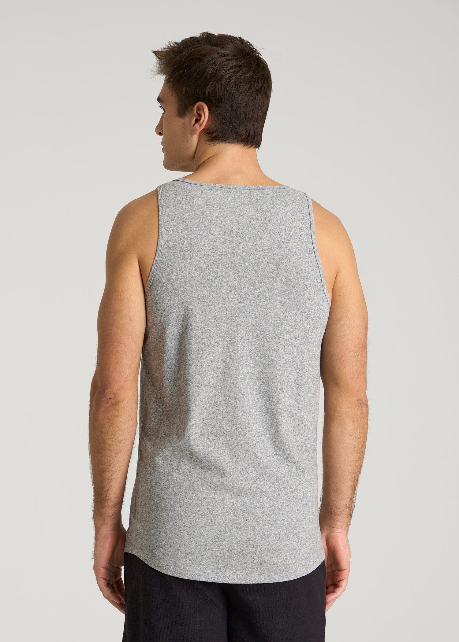 American Tall Men Core Cotton Tank for Tall Men in Heathered Grey