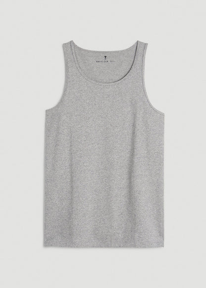 American Tall Men Core Cotton Tank for Tall Men in Heathered Grey