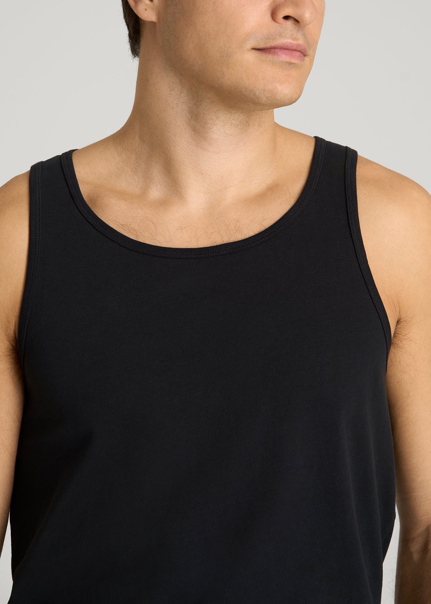 American Tall Men Core Cotton Tank for Tall Men in Black