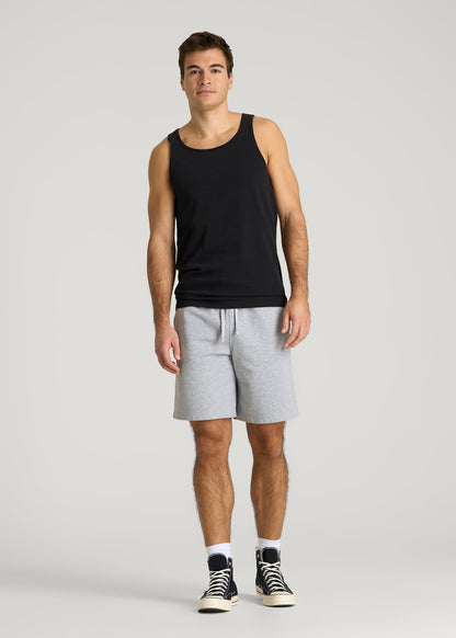 American Tall Men Core Cotton Tank for Tall Men in Black