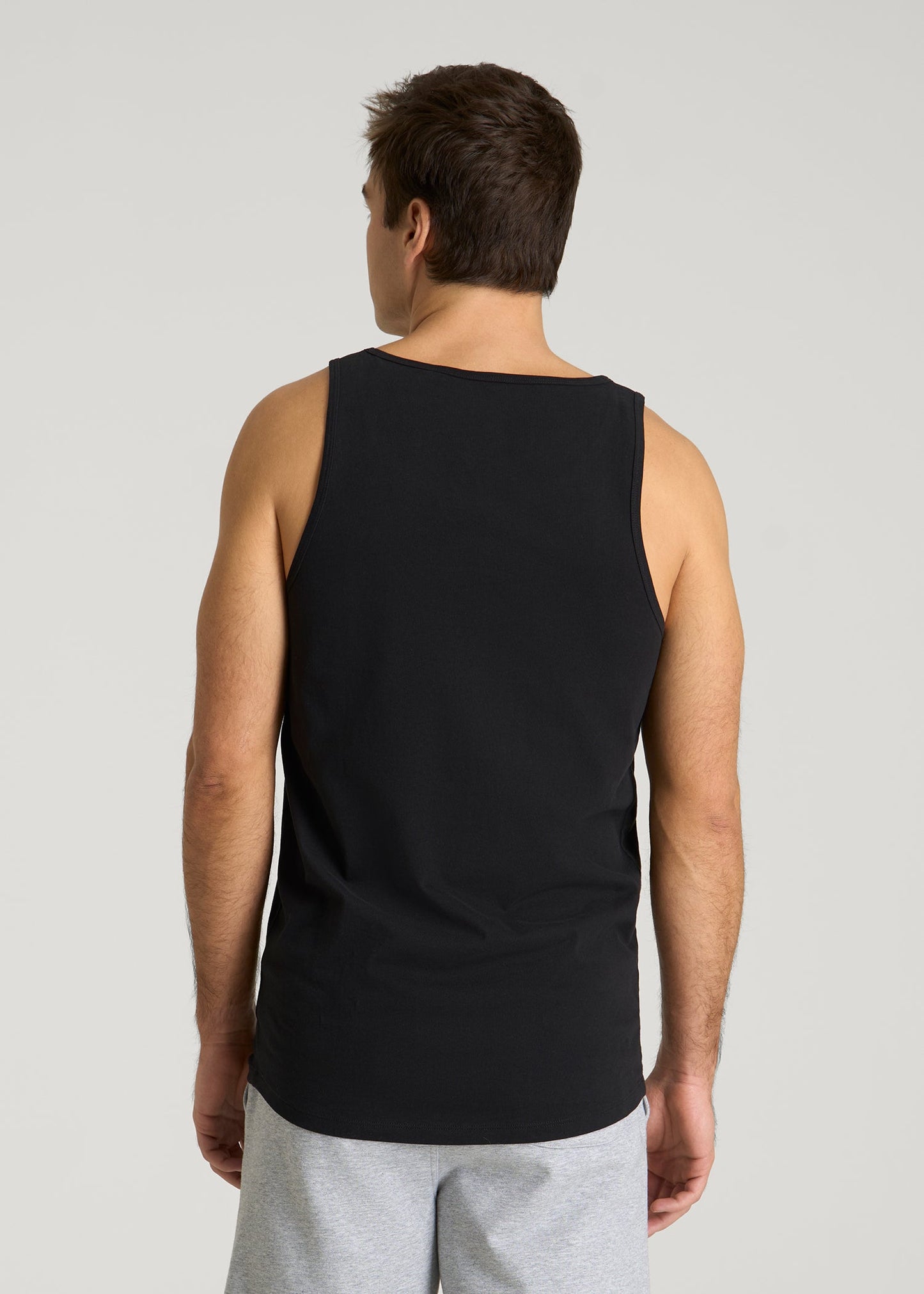 American Tall Men Core Cotton Tank for Tall Men in Black