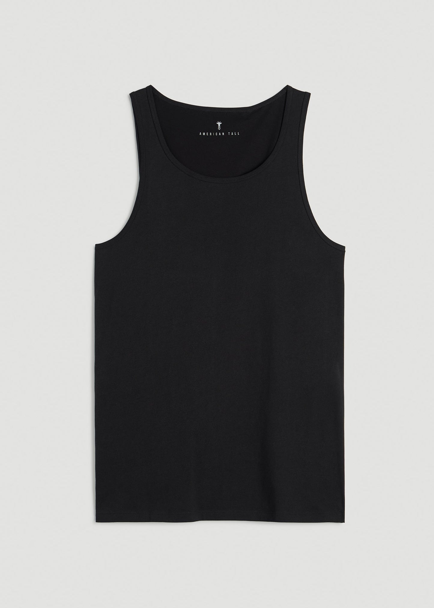 American Tall Men Core Cotton Tank for Tall Men in Black