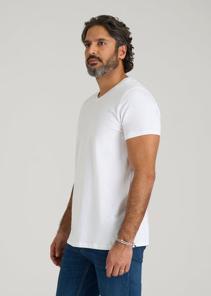 American Tall Men The Essential Modern Fit V-Neck Tee for Tall Men in White