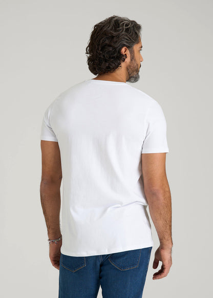 American Tall Men The Essential Modern Fit V-Neck Tee for Tall Men in White