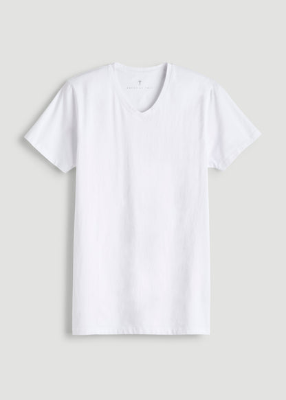 American Tall Men The Essential Modern Fit V-Neck Tee for Tall Men in White