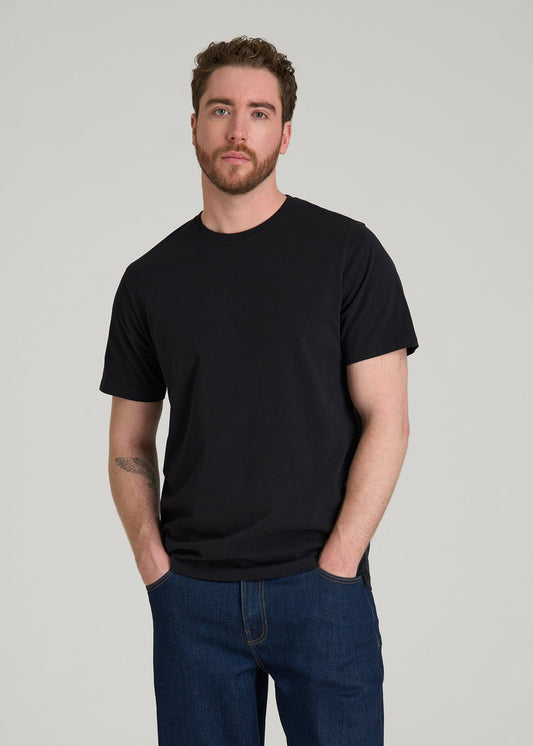 American Tall Men Core Cotton Crewneck Tee for Tall Men in Black