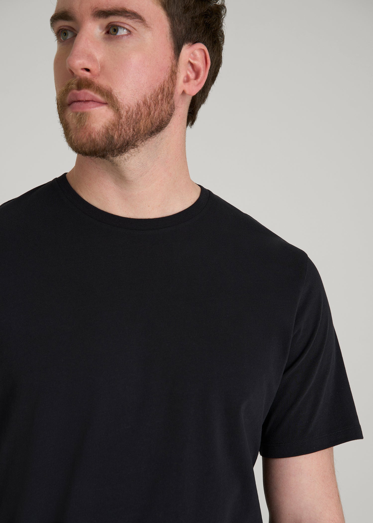 American Tall Men Core Cotton Crewneck Tee for Tall Men in Black