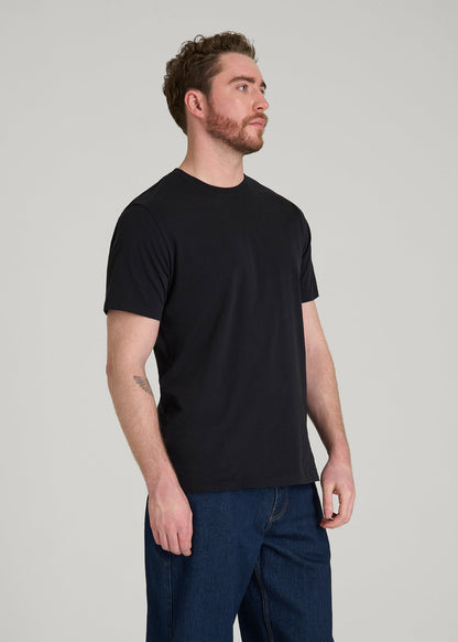 American Tall Men Core Cotton Crewneck Tee for Tall Men in Black