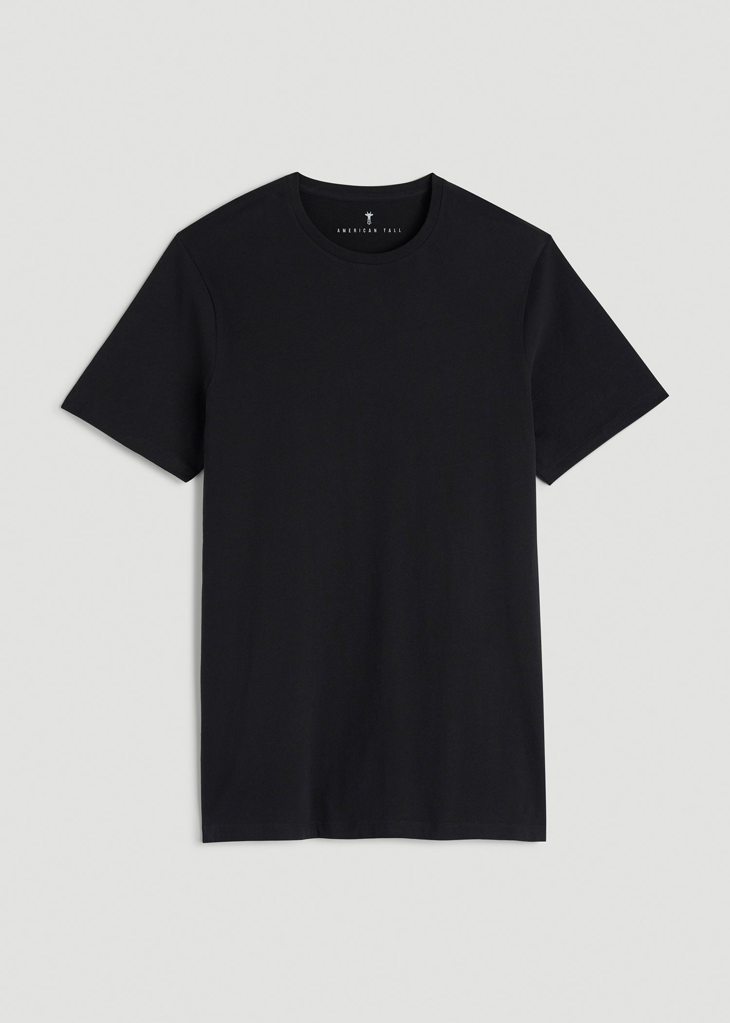 American Tall Men Core Cotton Crewneck Tee for Tall Men in Black