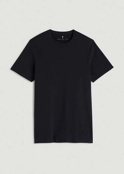 American Tall Men Core Cotton Crewneck Tee for Tall Men in Black
