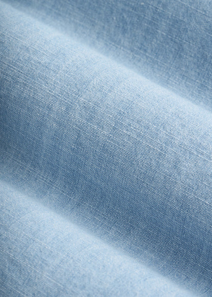 American Tall Men Short Sleeve Chambray Shirt for Tall Men in Light Blue Chambray