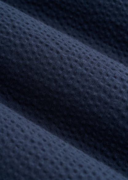 American Tall Men Seersucker Overshirt for Tall Men in Navy Blue