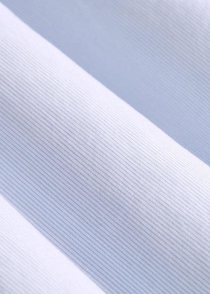 American Tall Men Oskar Easy Care Dress Shirt for Tall Men in Blue Mini Stripe