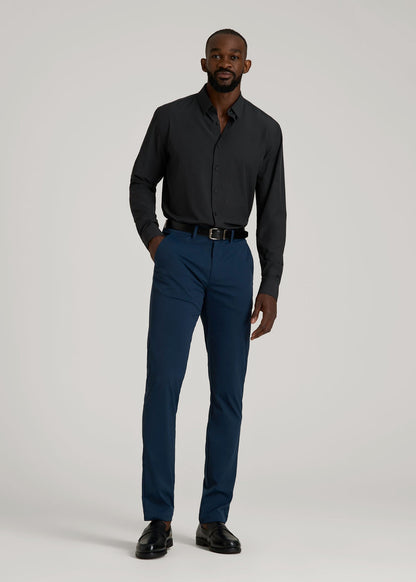 American Tall Men Traveler Stretch Dress Shirt in Black