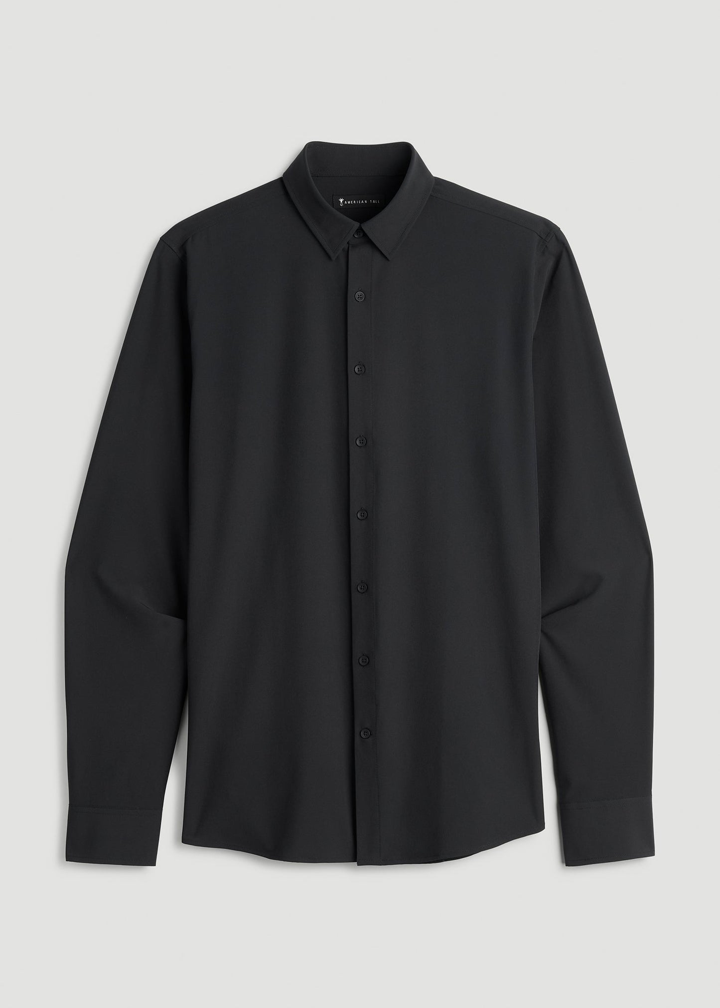 American Tall Men Traveler Stretch Dress Shirt in Black