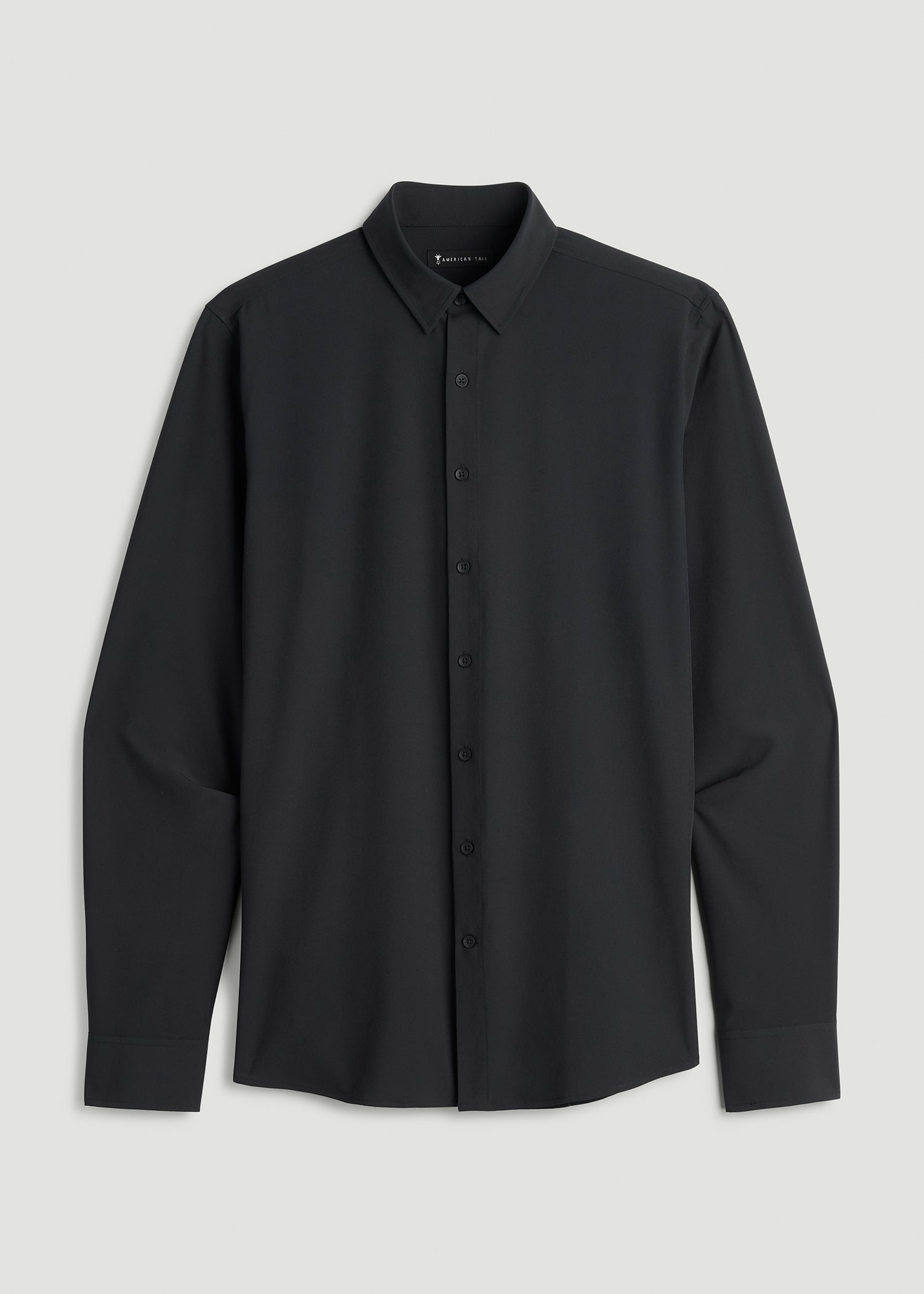 American Tall Men Traveler Stretch Dress Shirt in Black