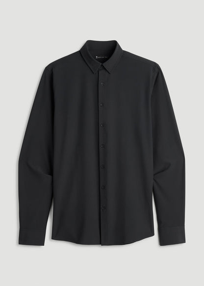 American Tall Men Traveler Stretch Dress Shirt in Black