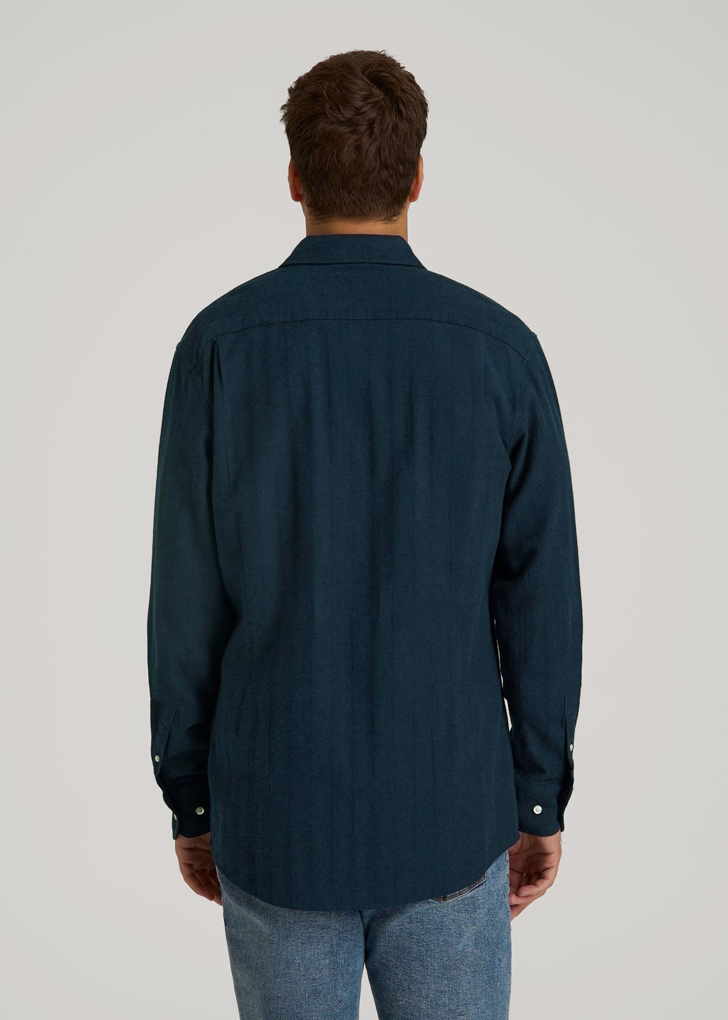 American Tall Men Nelson Flannel Shirt for Tall Men in Blue Chevron