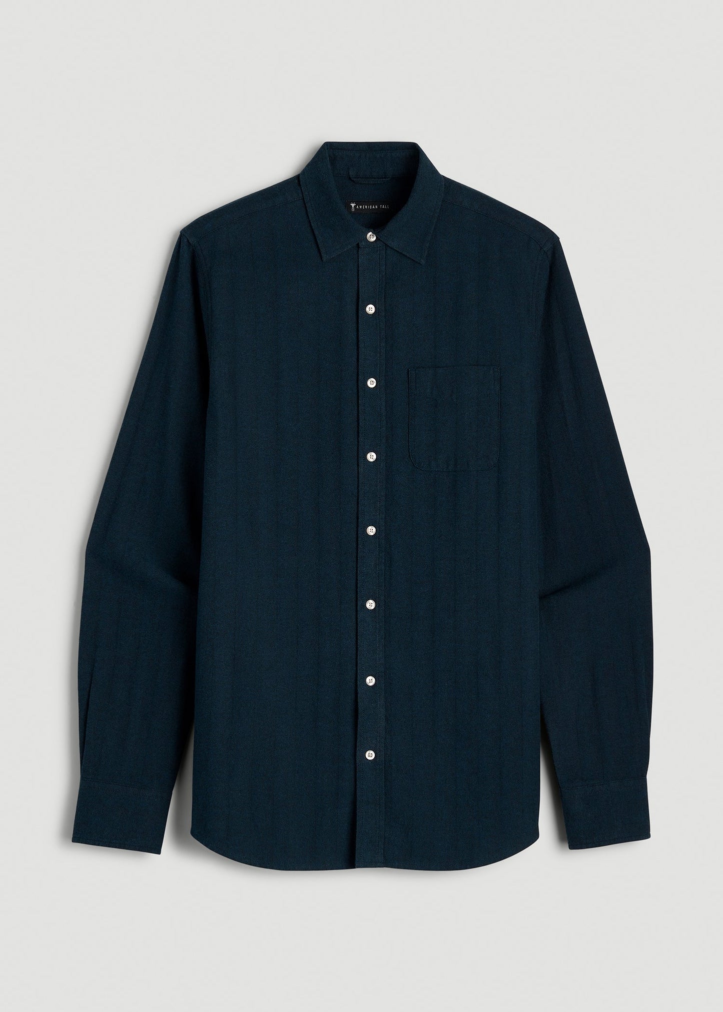 American Tall Men Nelson Flannel Shirt for Tall Men in Blue Chevron