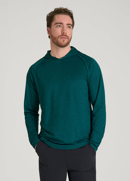 American Tall Men A.T. Performance Training Hoodie for Tall Men in Deep Teal Space Dye