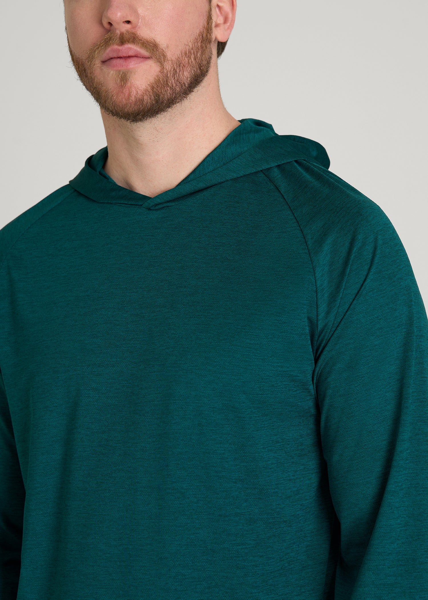 American Tall Men A.T. Performance Training Hoodie for Tall Men in Deep Teal Space Dye