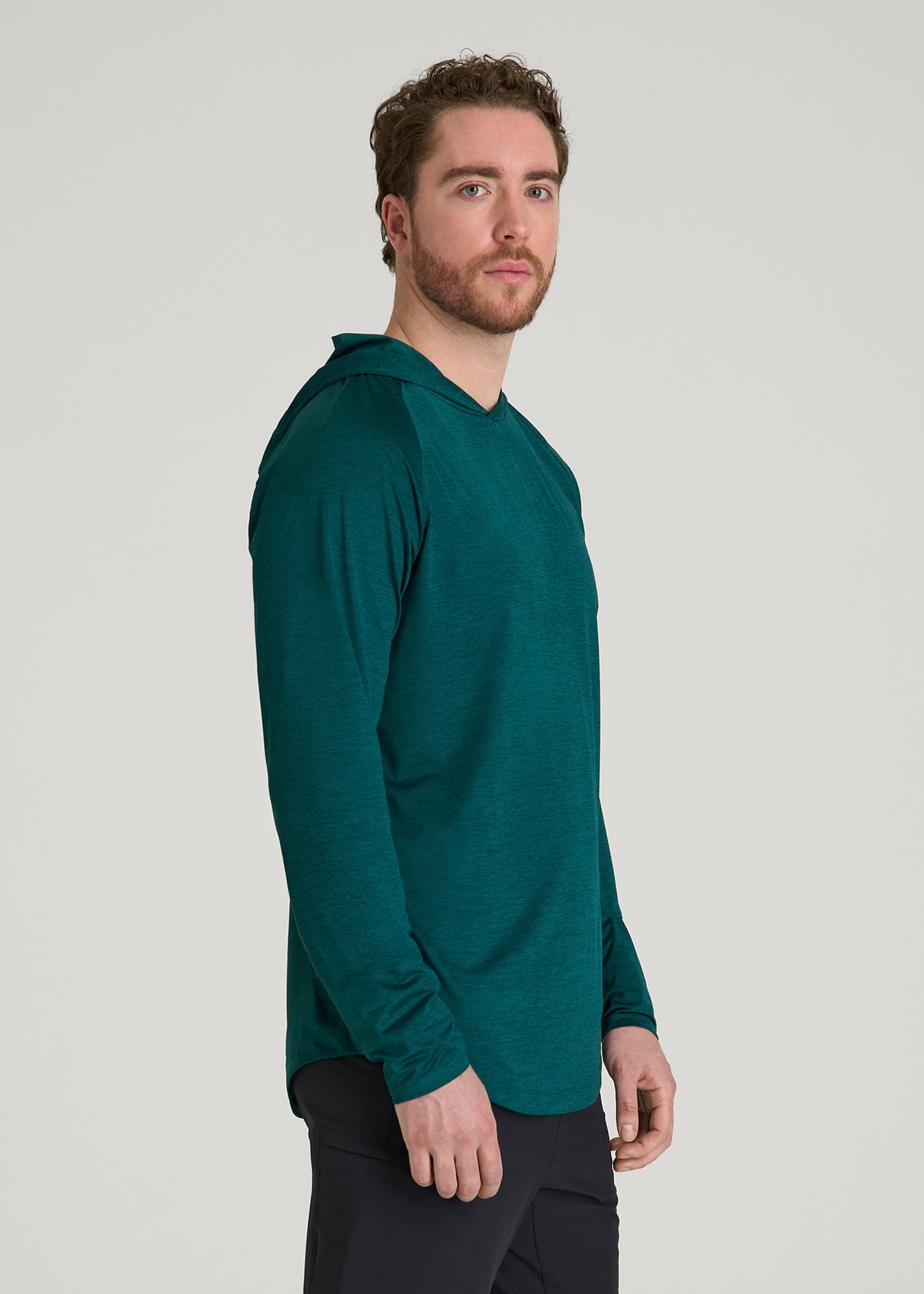 American Tall Men A.T. Performance Training Hoodie for Tall Men in Deep Teal Space Dye