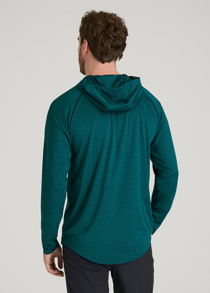 American Tall Men A.T. Performance Training Hoodie for Tall Men in Deep Teal Space Dye