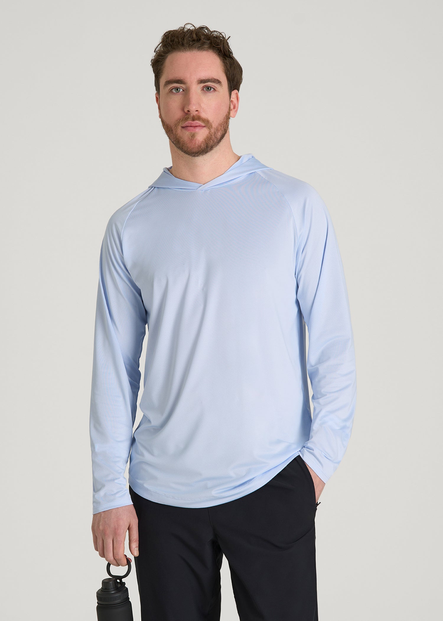 American Tall Men A.T. Performance Training Hoodie for Tall Men in Airy Blue