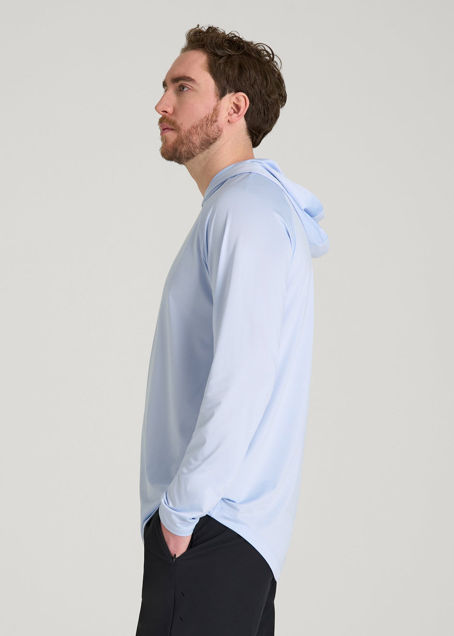 American Tall Men A.T. Performance Training Hoodie for Tall Men in Airy Blue
