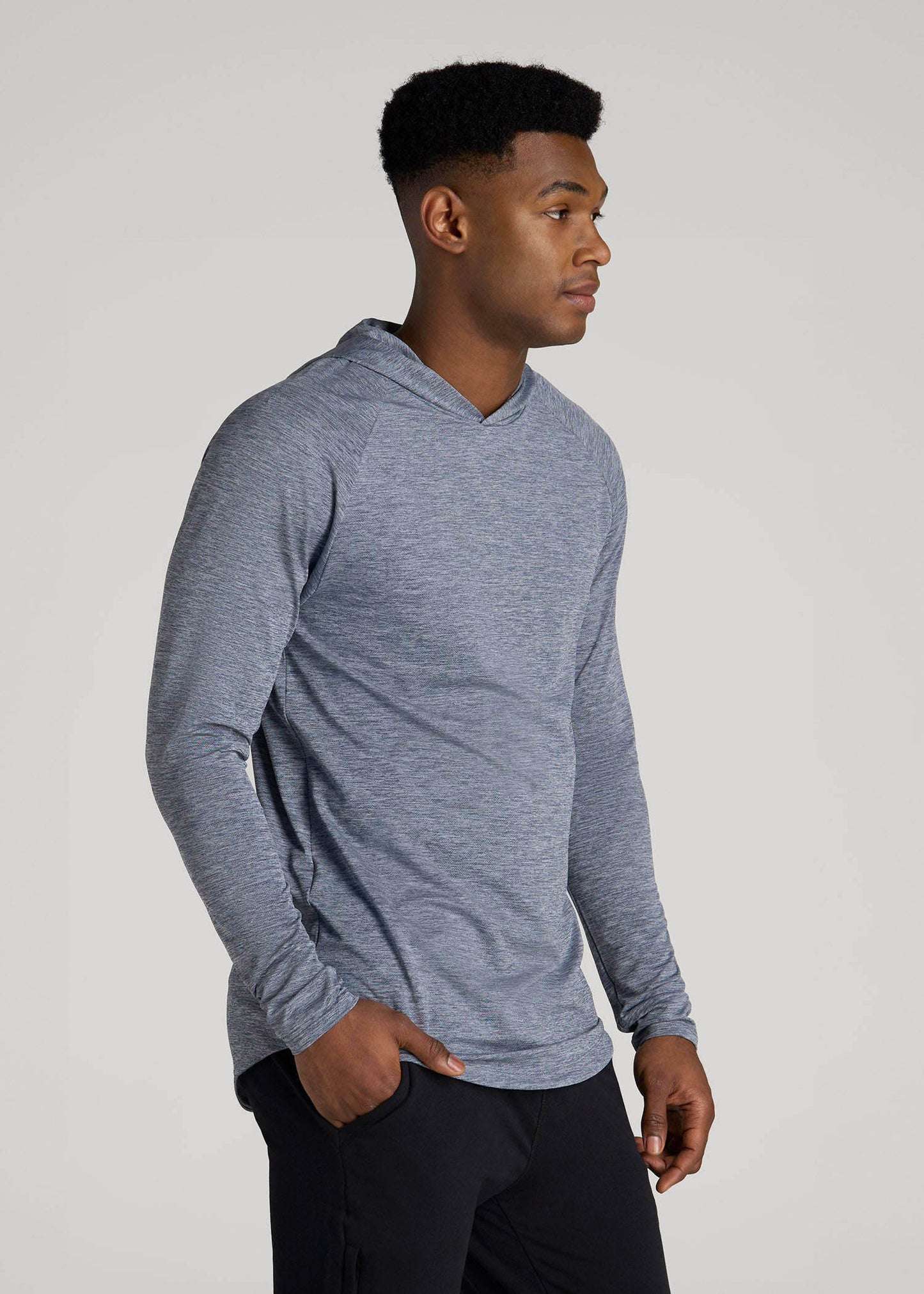 American Tall Men A.T. Performance Training Hoodie for Tall Men in Navy Space Dye