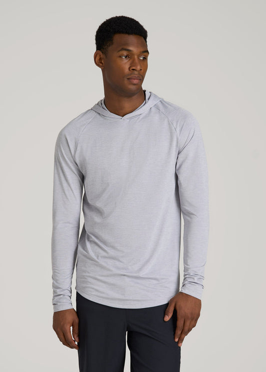American Tall Men A.T. Performance Training Hoodie for Tall Men in Light Silver