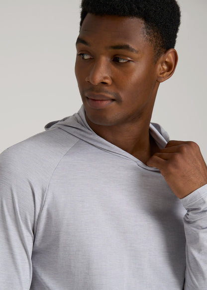 American Tall Men A.T. Performance Training Hoodie for Tall Men in Light Silver
