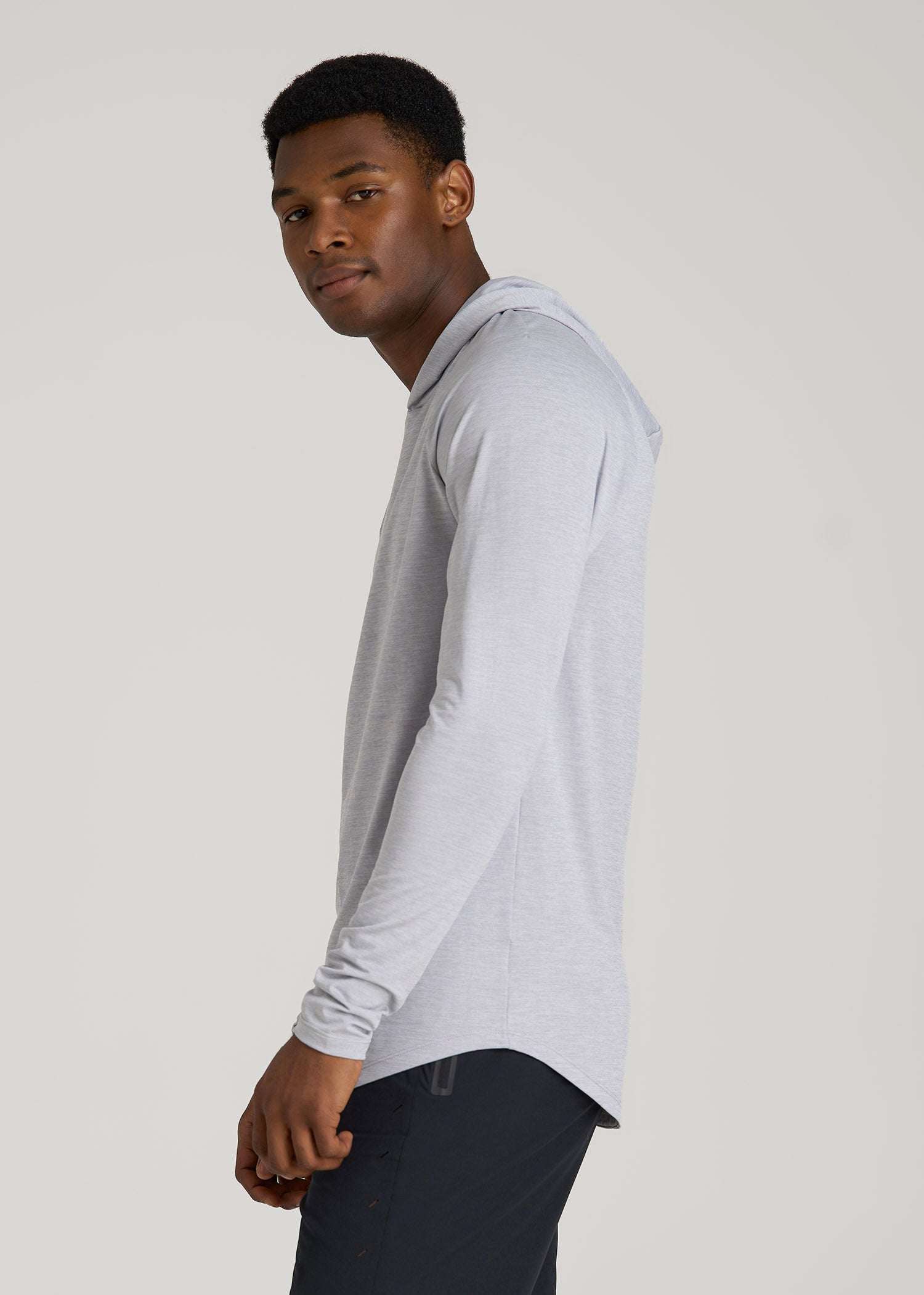American Tall Men A.T. Performance Training Hoodie for Tall Men in Light Silver