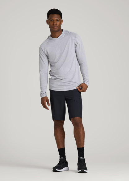 American Tall Men A.T. Performance Training Hoodie for Tall Men in Light Silver