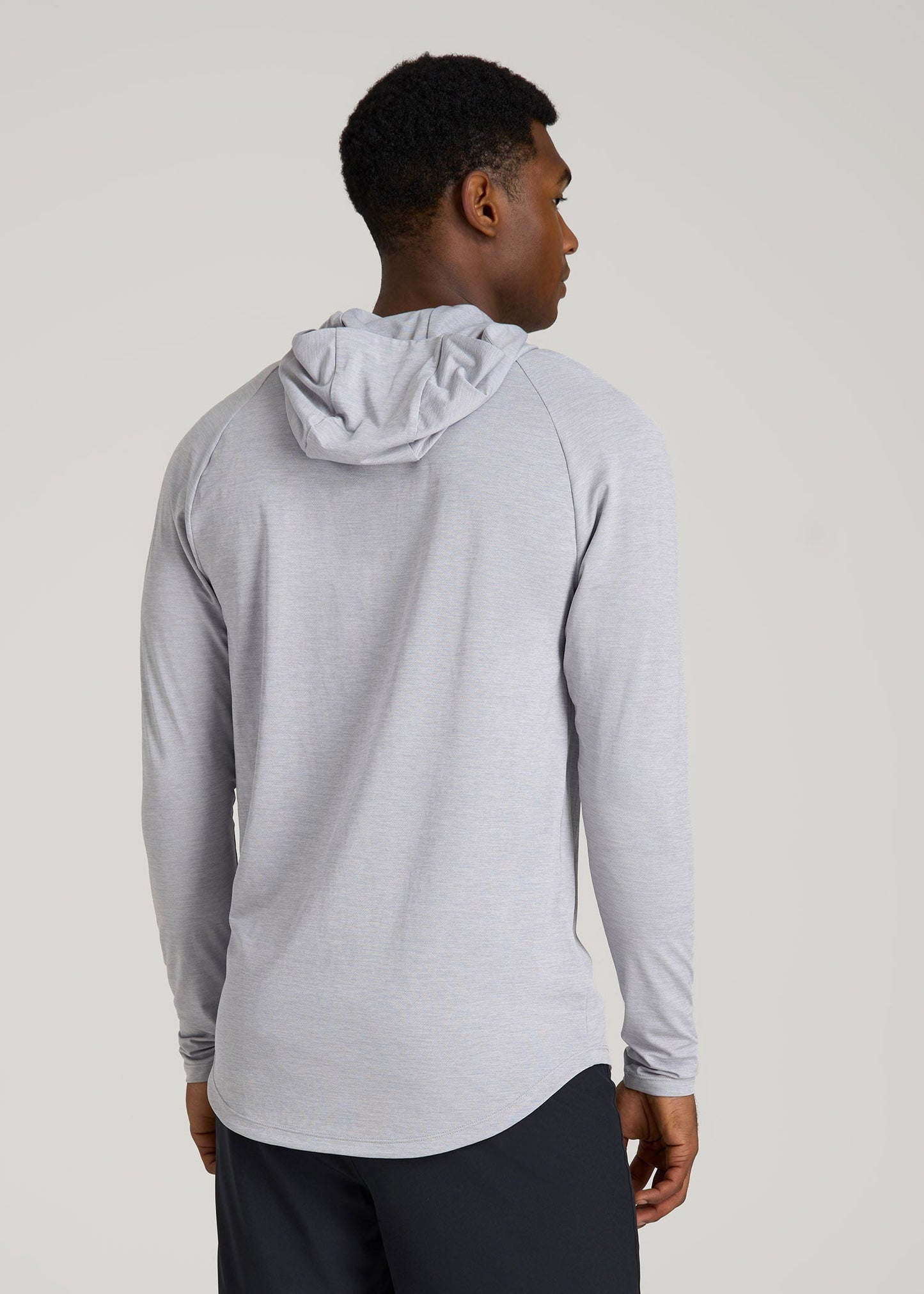 American Tall Men A.T. Performance Training Hoodie for Tall Men in Light Silver