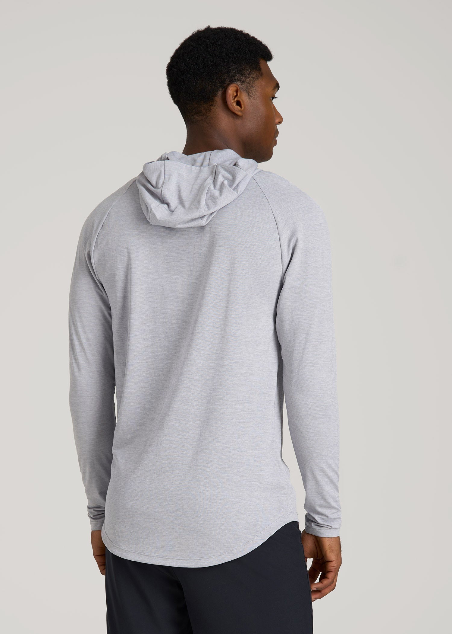 American Tall Men A.T. Performance Training Hoodie for Tall Men in Light Silver